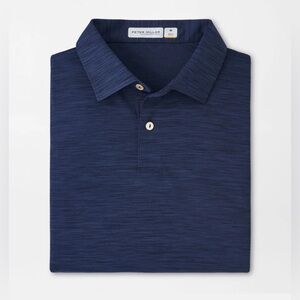 Peter Millar Navy Blue Featherweight Melange Performance Polo Golf Lightweight